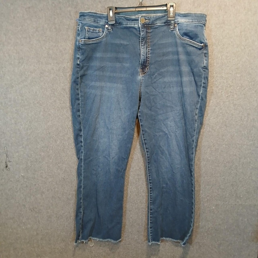Kut from the Kloth Jeans 18W cut offs denim whiskered high rise indie sleaze